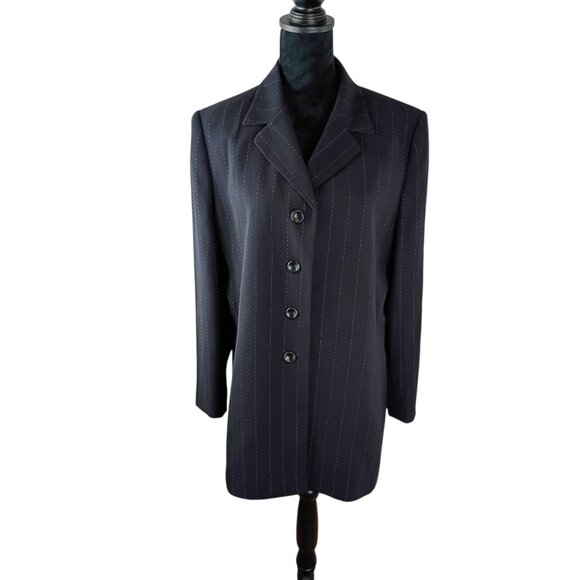 LE SUIT Women's Vintage Winter Warm Maxi Coat Blazer Black Polyester Formal - Picture 1 of 4